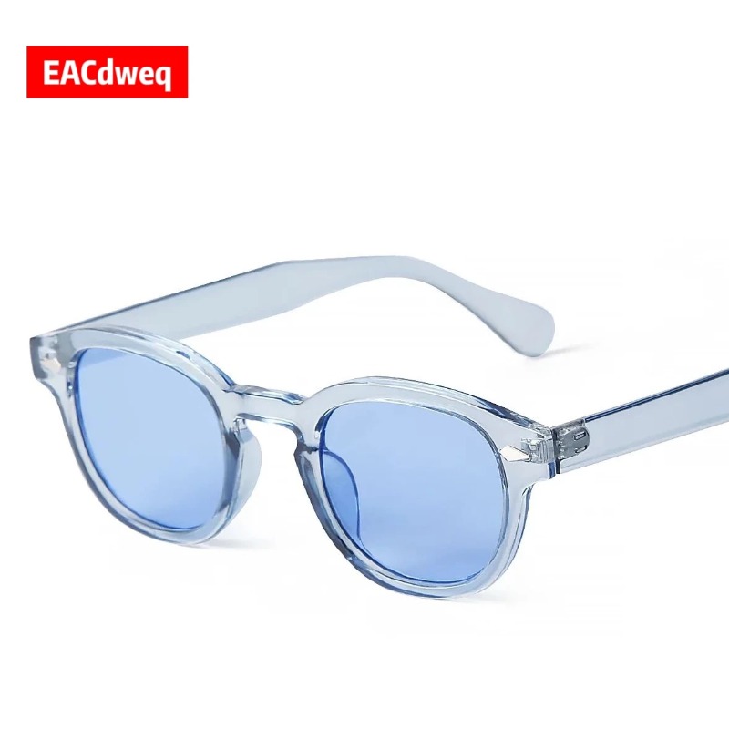 Men'S Fashion Round Glasses - Gafas de Sol Redondas Transparentes Azules
