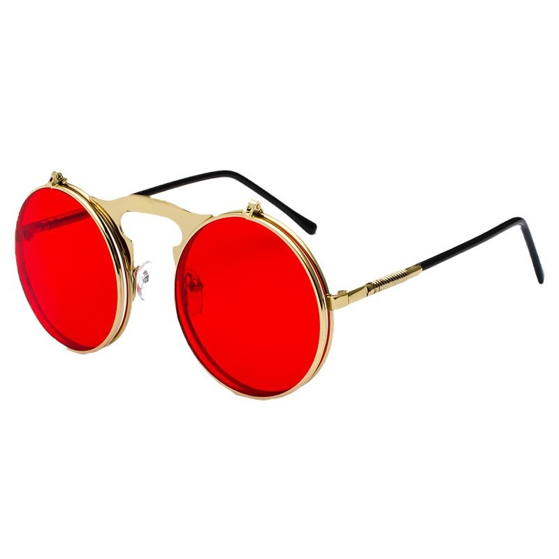 Men'S Fashion Round Glasses - Gafas de Sol Redondas Retro Steampunk