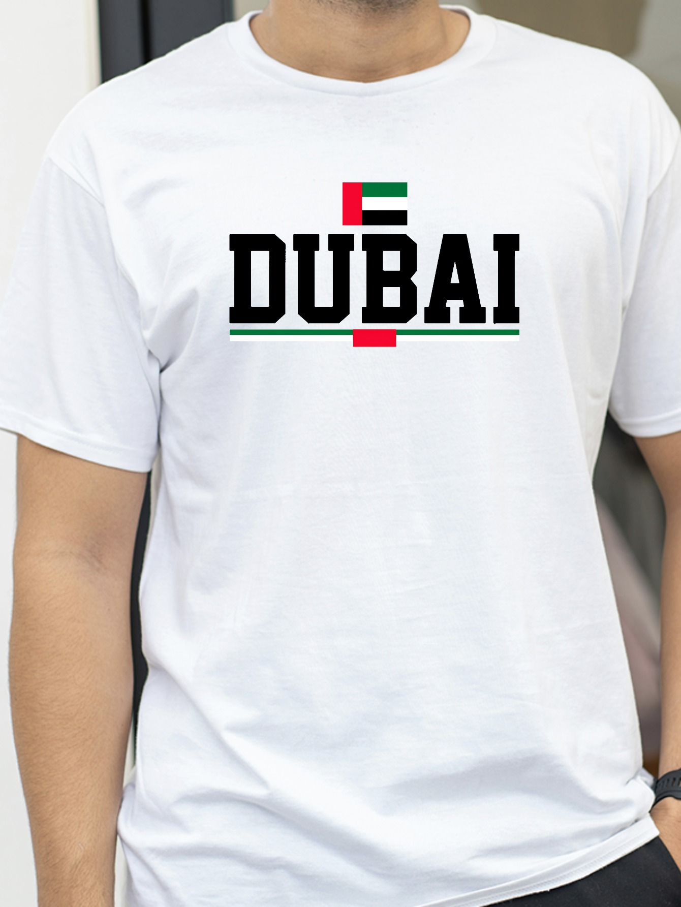 Dubai Men'S Fashion - Camiseta con estampado geométrico de la