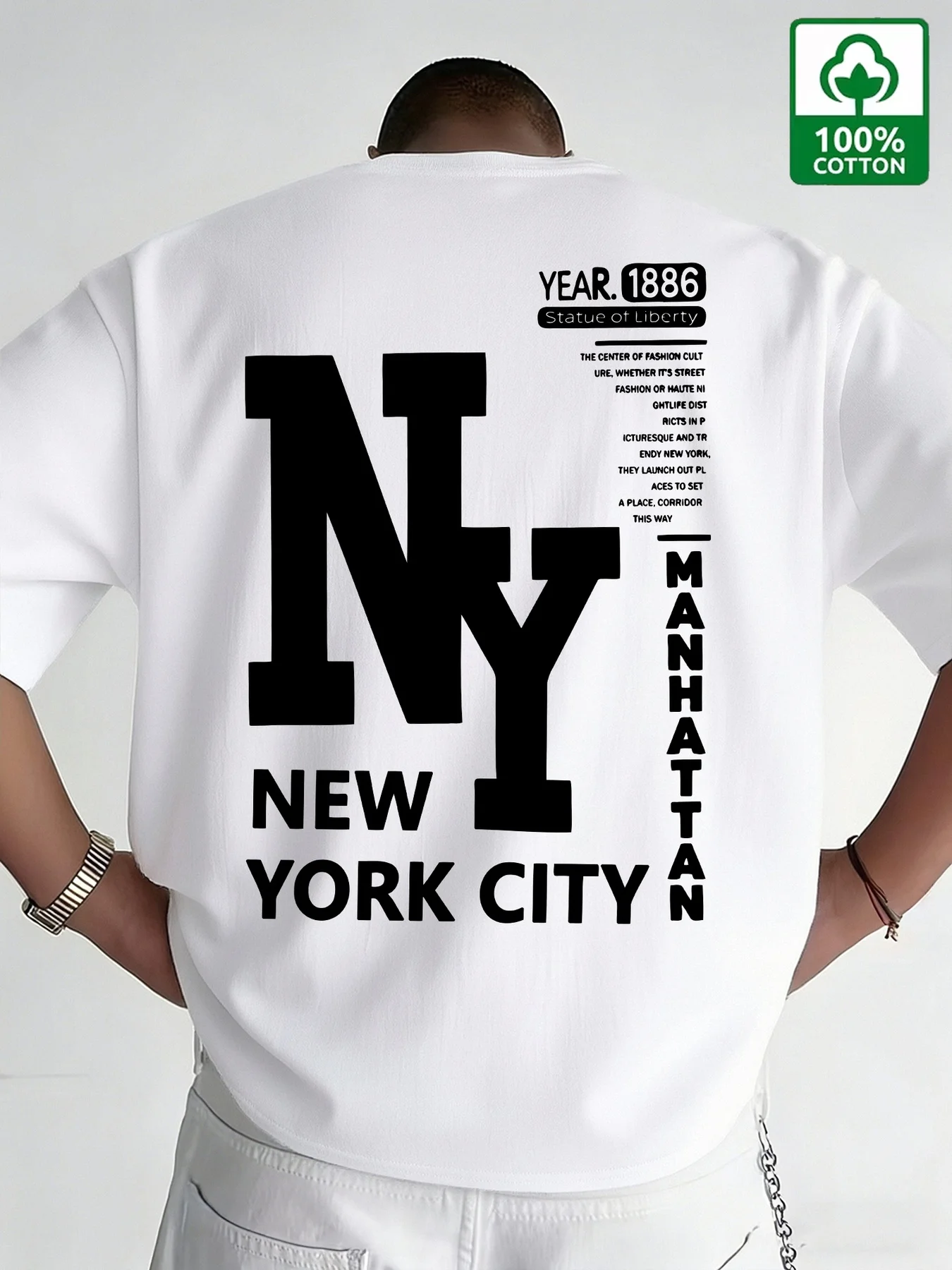 Men'S Fashion Nyc - Camiseta de Hombre NYC, Algodón, Estampado
