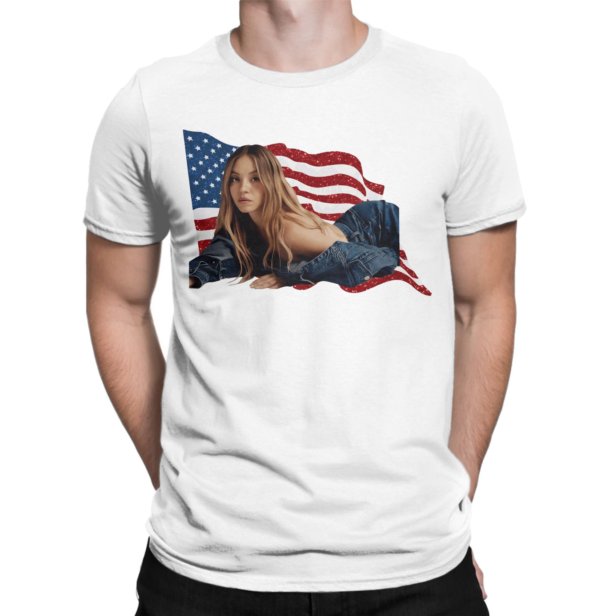 Men'S Fashion Sydney - Camiseta de algodón Sydney Sweeney para