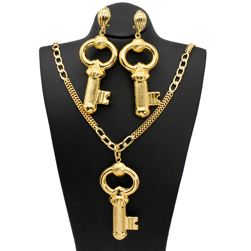 Dubai Men'S Fashion - Conjunto de collar y pendientes de