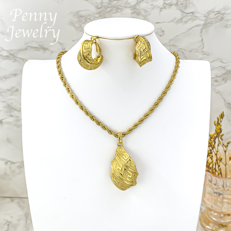 Dubai Men'S Fashion - Conjunto de Joyería Chapado en Oro