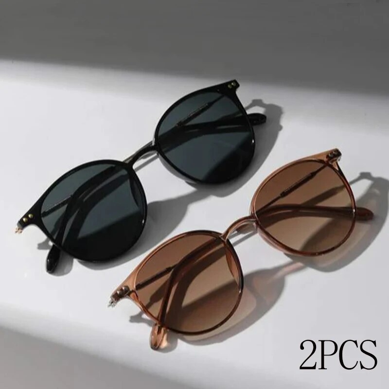 Men'S Fashion Round Glasses - 2 pares de gafas de sol