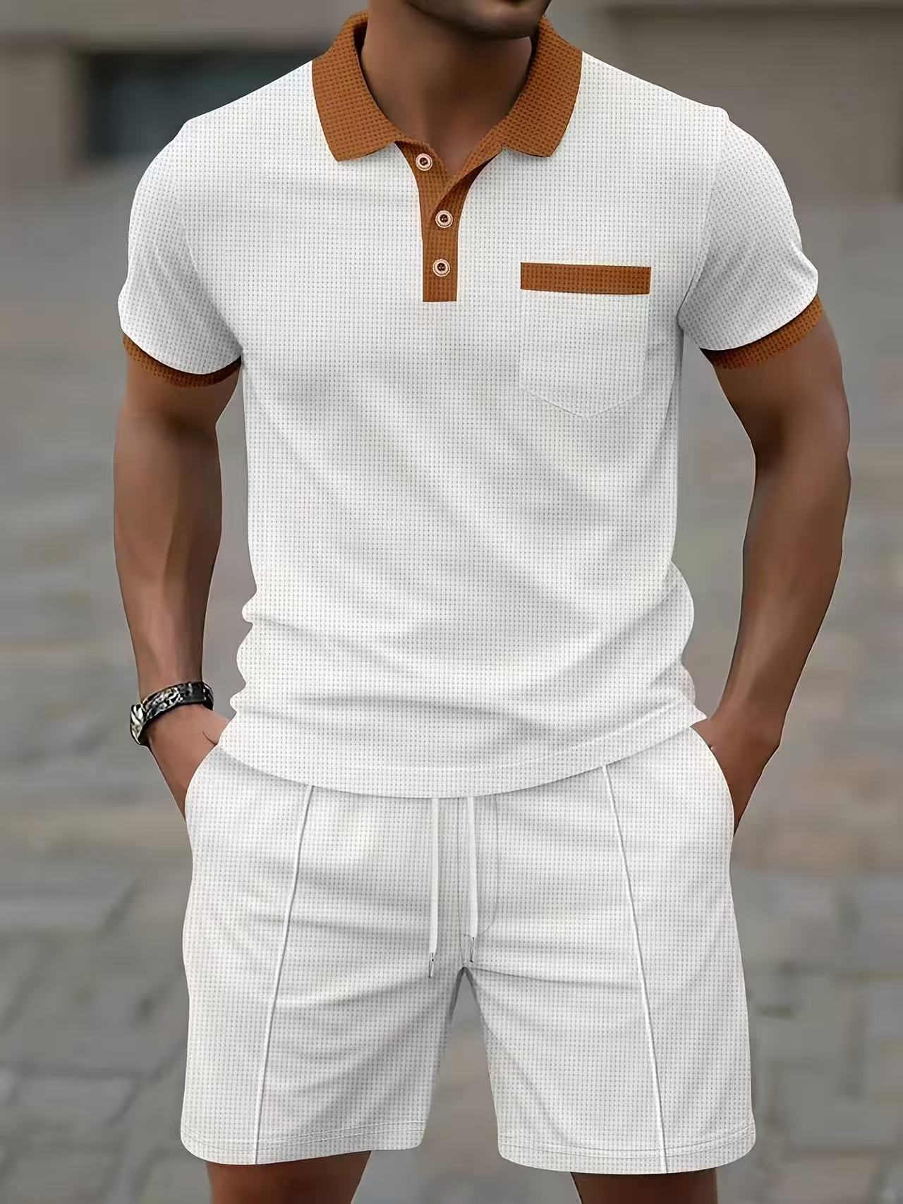 Men'S Fashion Videos - Conjunto de camiseta polo y pantalones