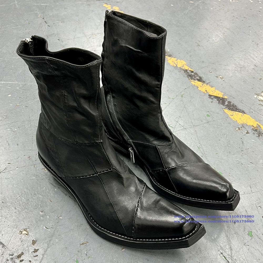Botas de cuero negro para homb - Chelsea Boots Men reseña y precio