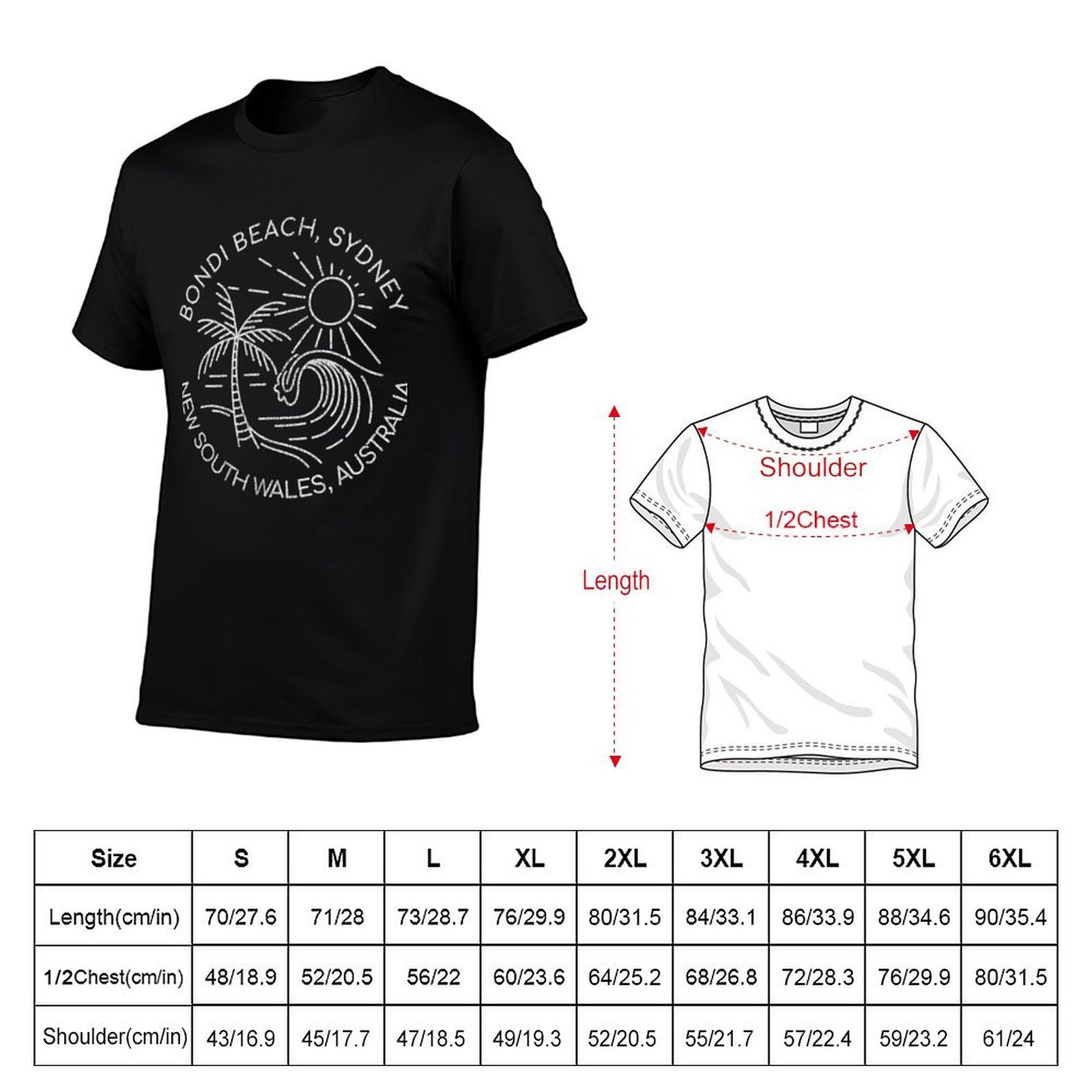 Camiseta Bondi Beach Sydney Au - Men'S Fashion Sydney reseña y precio