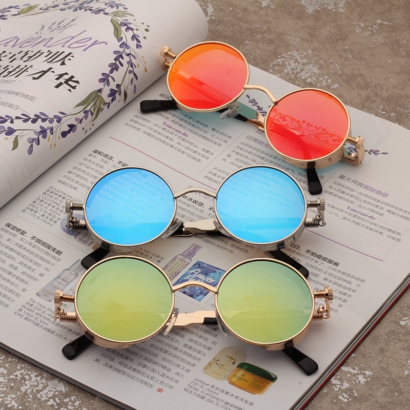 Gafas de Sol Steampunk Metálic - Men'S Fashion Round Glasses reseña y precio