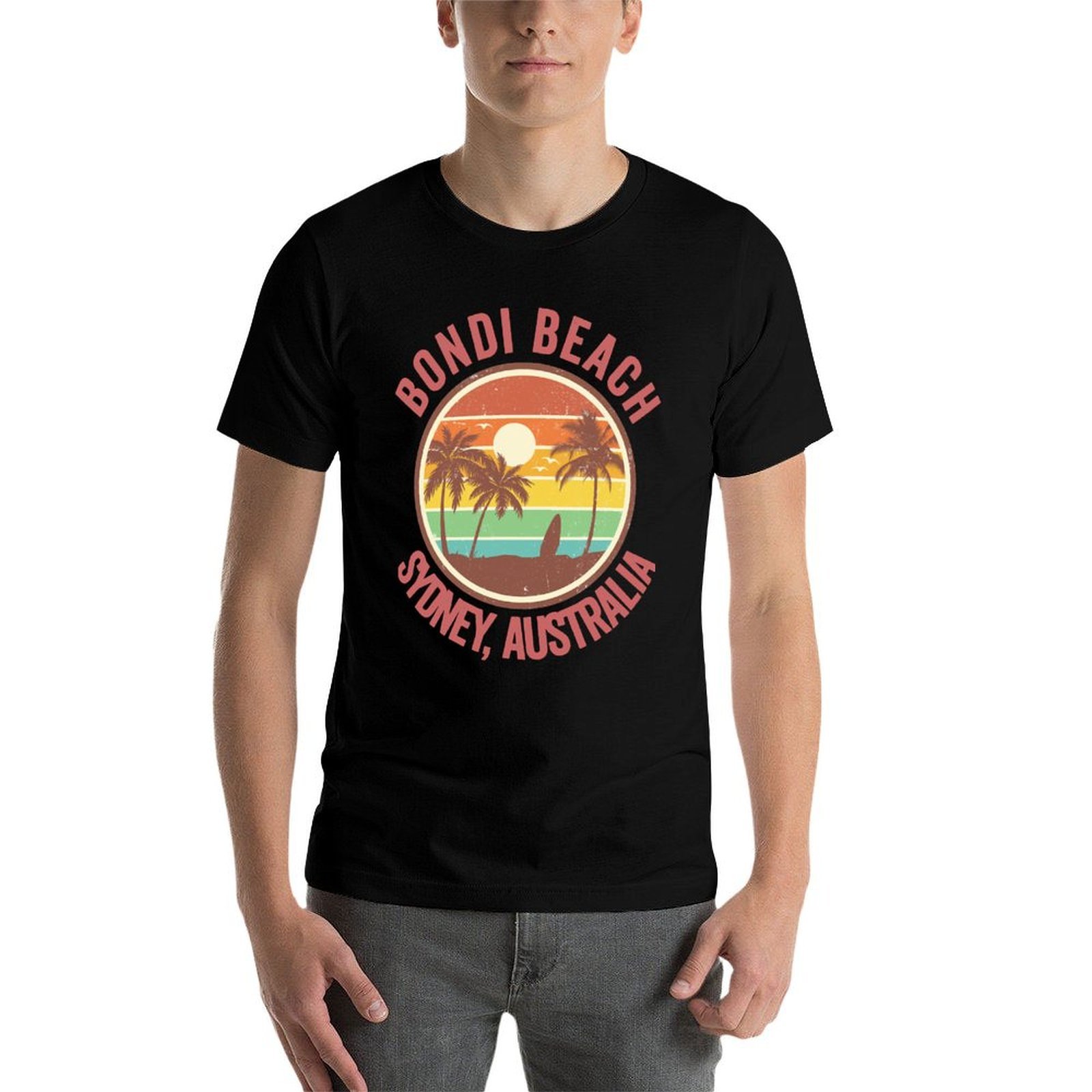 Camiseta Retro Bondi Beach Syd - Men'S Fashion Sydney reseña y precio