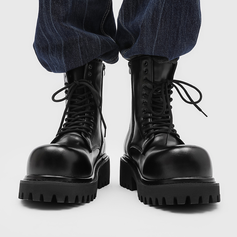 Botas de cuero de caña alta pa - Men'S Fashion Xxl reseña y precio