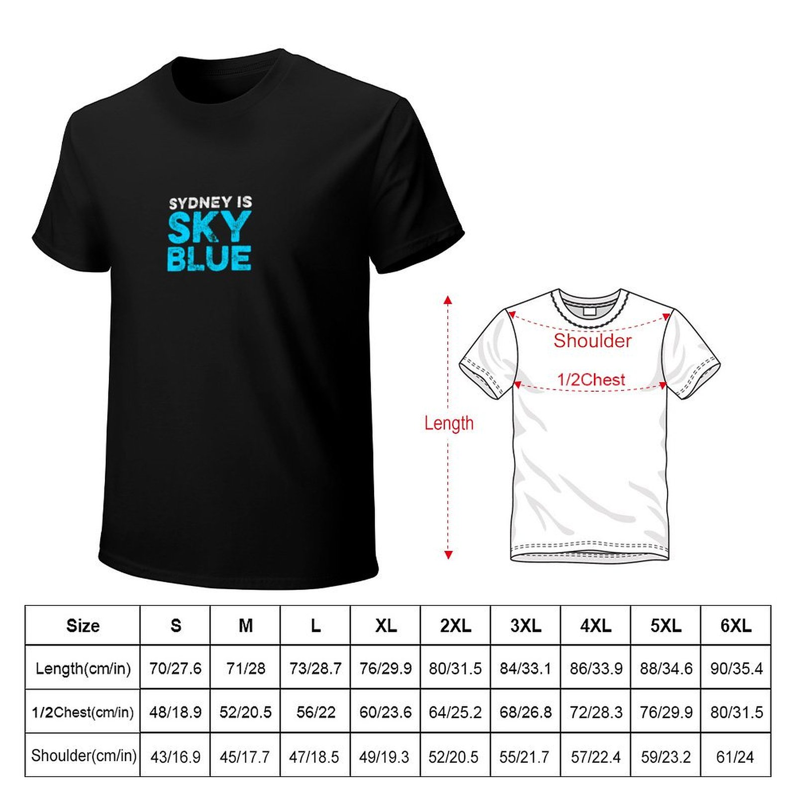 Camiseta azul cielo de Sydney, - Men'S Fashion Sydney reseña y precio