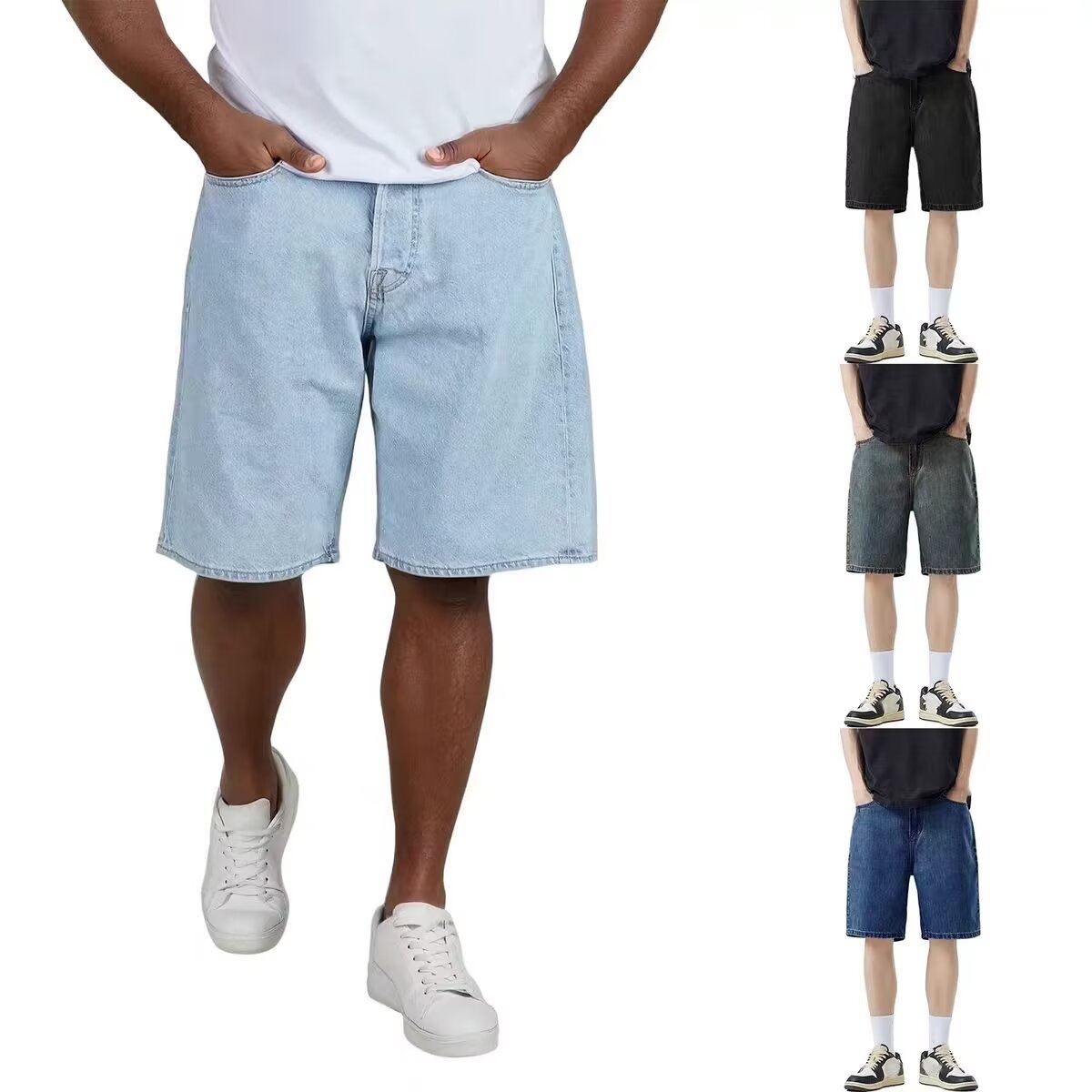 Pantalones Cortos de Mezclilla - Men'S Fashion Loose Pants reseña y precio