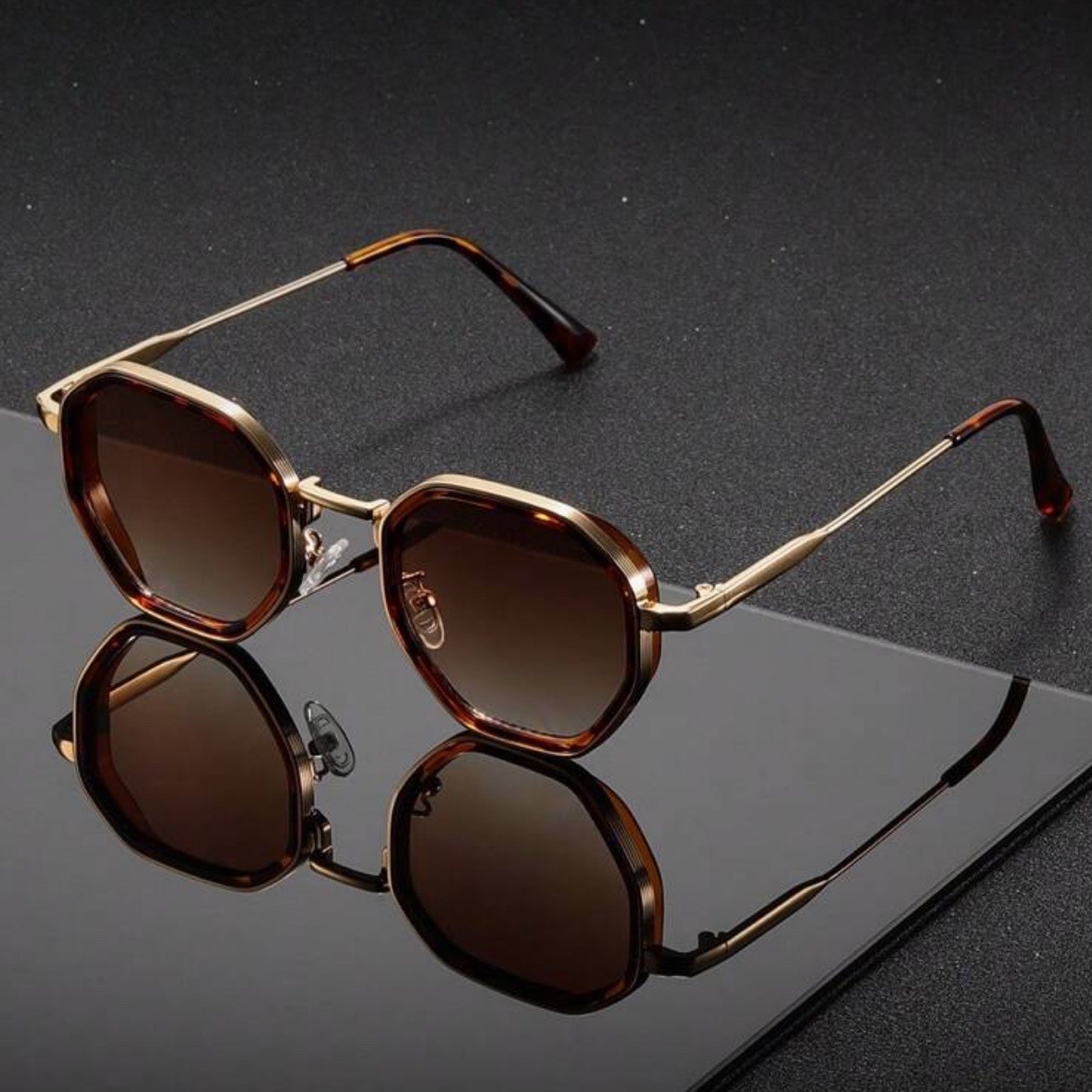 1 par de gafas de sol redondas - Men'S Fashion Round Glasses reseña y precio